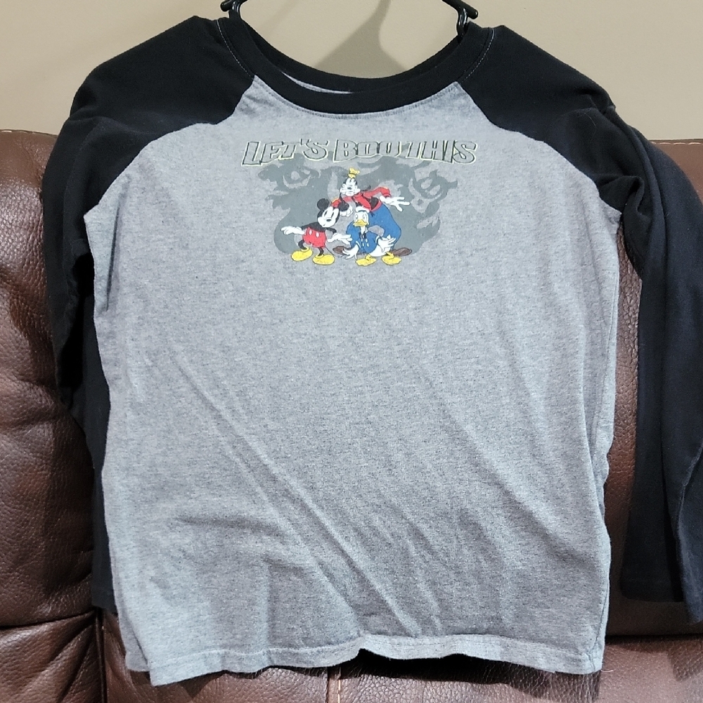 Disney Kids Mickey Mouse Gray and Black Raglan Shirt - Halloween